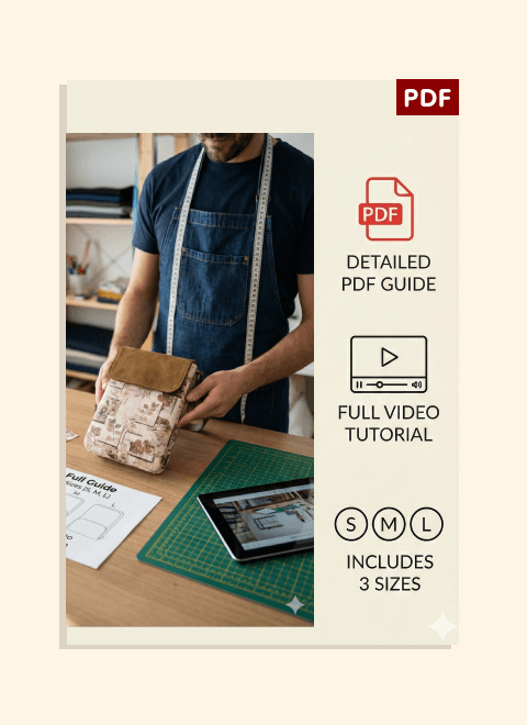 Triple Compartment Crossbody Bag PDF Download Pattern (3 sizes included)