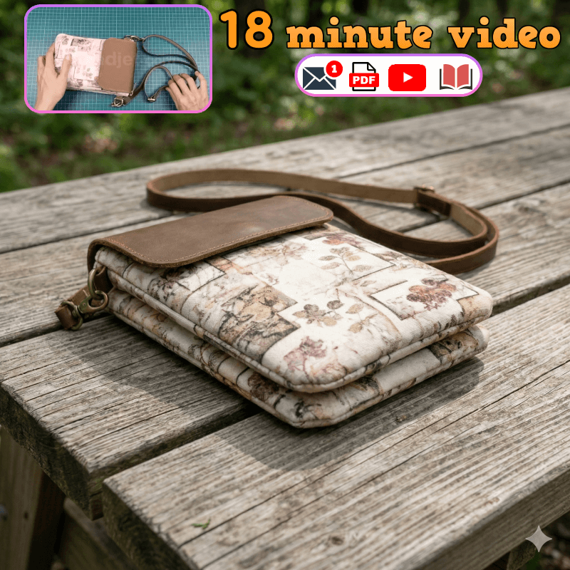 Triple Compartment Crossbody Bag PDF Download Pattern (3 sizes included)
