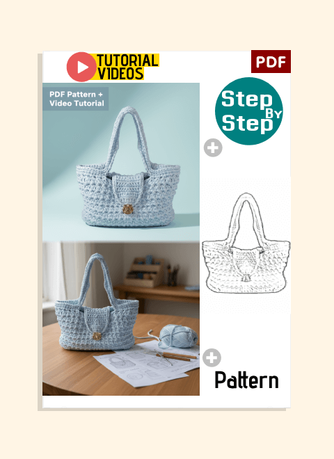 Crochet Shoulder Bag PDF Pattern Download (Includes Video Tutorial)