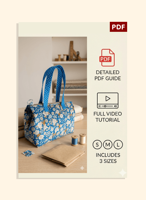Cute Cosmetic Bag PDF Download Pattern (3 sizes included)