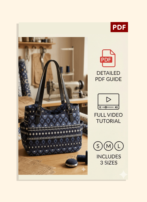 Dual Pocket Shoulder Bag PDF Download Pattern (3 sizes included)