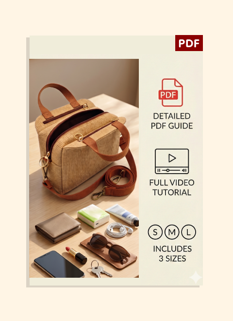 Multi-Compartment Handbag PDF Download Pattern (3 sizes included)