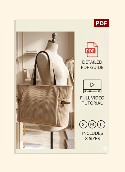 Two-Sided Zip Handbag PDF Download Pattern (3 sizes included)