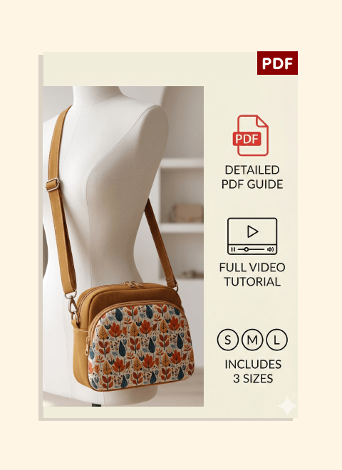 Triple-Compartment Box Crossbody PDF Download Pattern (3 sizes included)