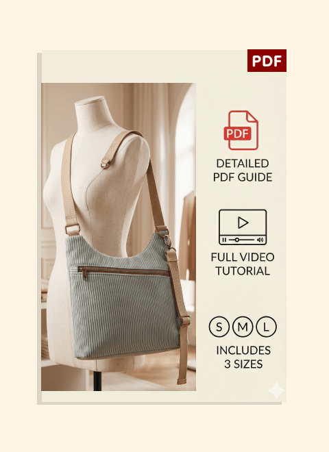 Crescent Sling Bag PDF Download Pattern (3 sizes included)