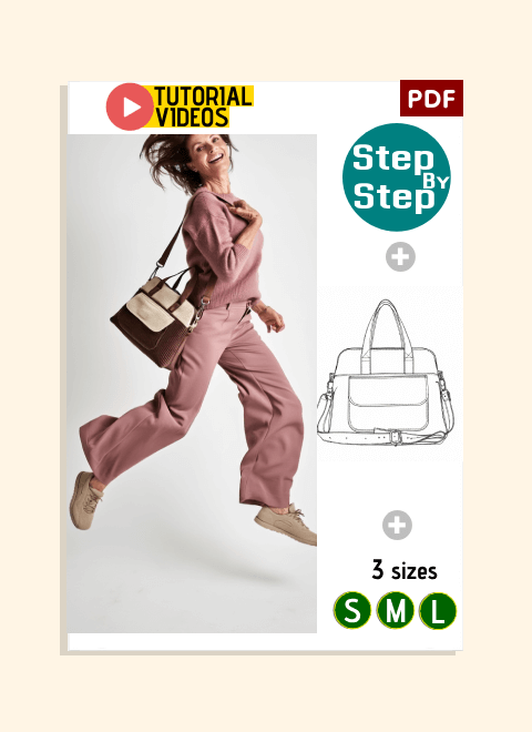 Flap Pocket Handbag PDF Download Pattern (3 sizes included)