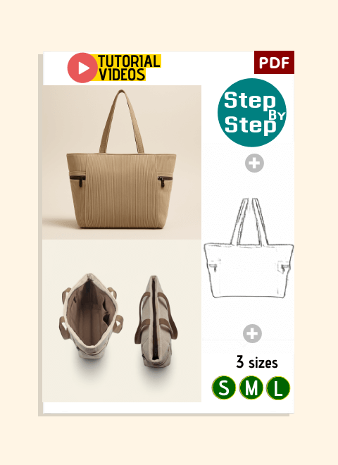 Two-Sided Zip Handbag PDF Download Pattern (3 sizes included)