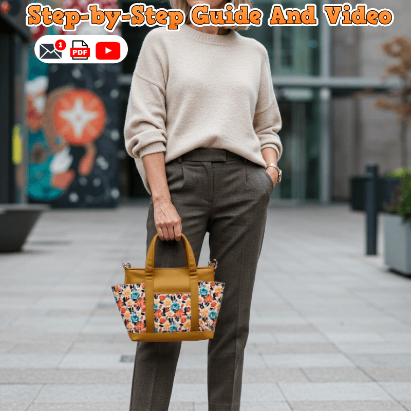 Multi Pocket Tote Bag PDF Download Pattern (3 sizes included)