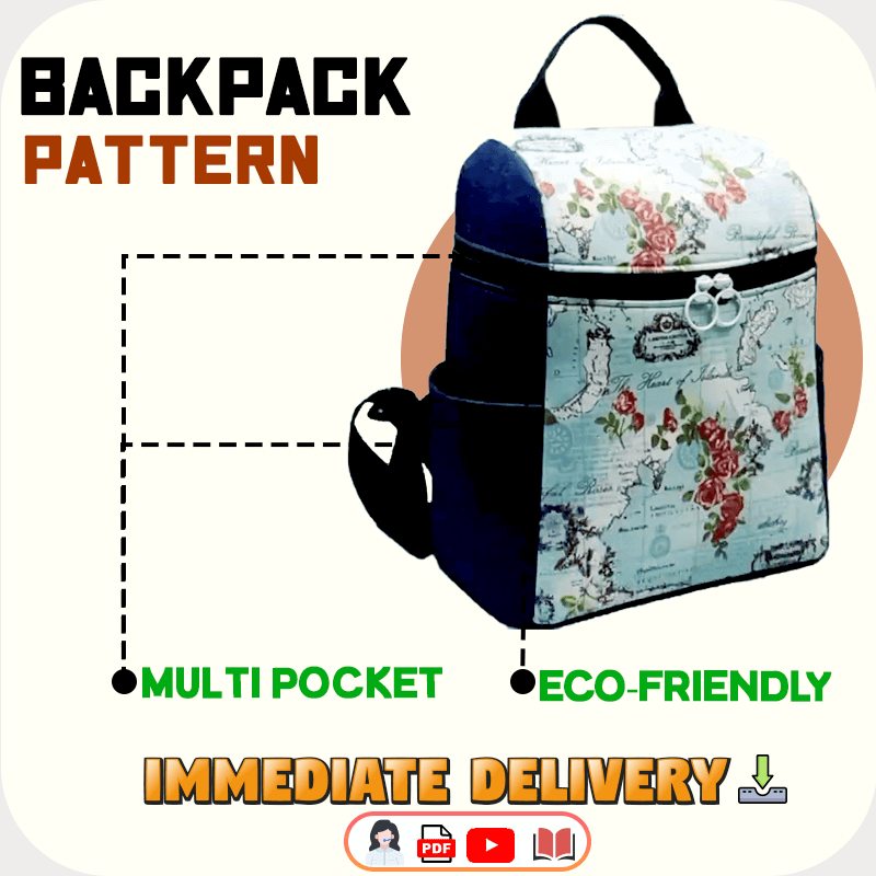 Open Top Backpack PDF Download Pattern (3 sizes included)