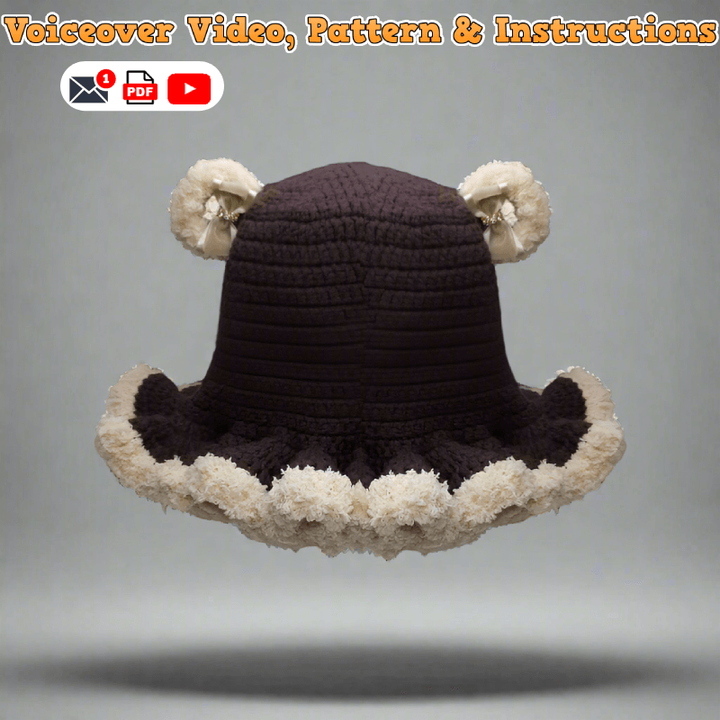 Chic Ruffled Hat PDF Crochet Pattern