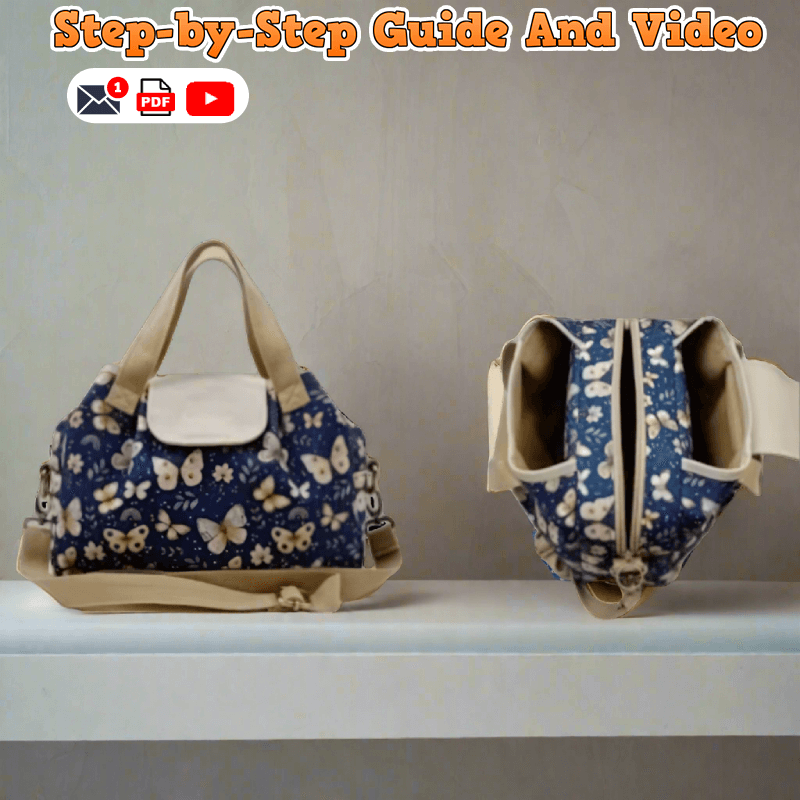 Triple-Compartment Flap Handbag PDF Download Pattern (3 sizes included)