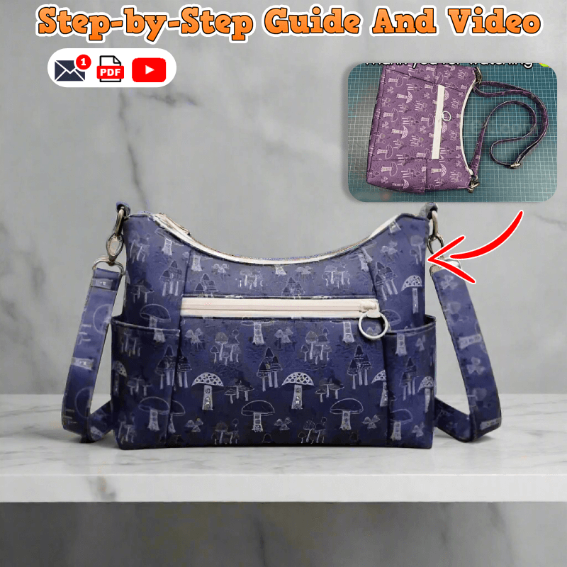 Pocketed Exterior Tote Bag PDF Download Pattern (3 sizes included)