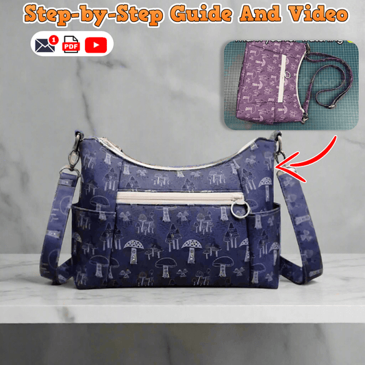 Pocketed Exterior Tote Bag PDF Download Pattern (3 sizes included)