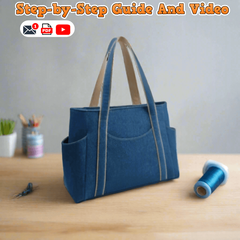 Denim Daily Hand Bag PDF Download Pattern (3 sizes included)