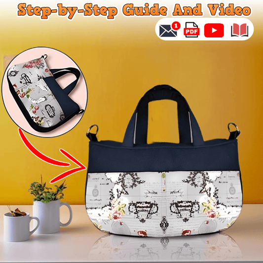 Denim Pocket-Rich Shoulder Bag PDF Download Pattern (3 sizes included)