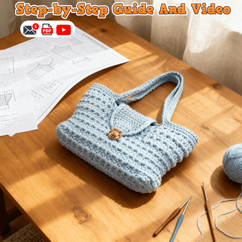 Crochet Shoulder Bag PDF Pattern Download (Includes Video Tutorial)