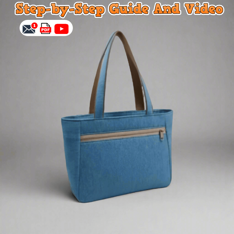 Denim Zip Handbag PDF Download Pattern (3 sizes included)