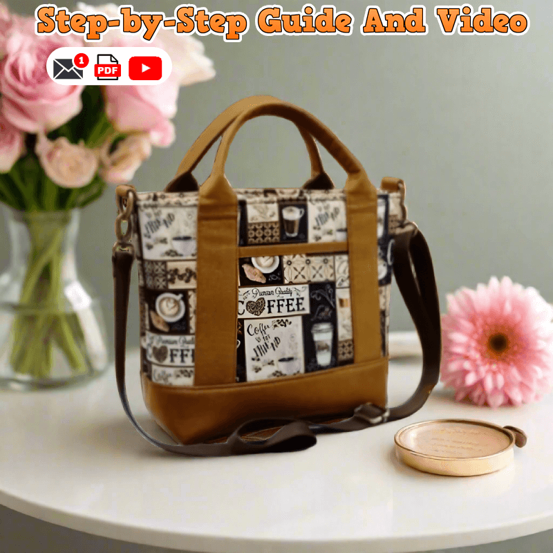 Triple-Compartment Boxy Handbag PDF Download Pattern (3 sizes included)