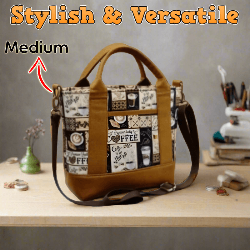 Triple-Compartment Boxy Handbag PDF Download Pattern (3 sizes included)