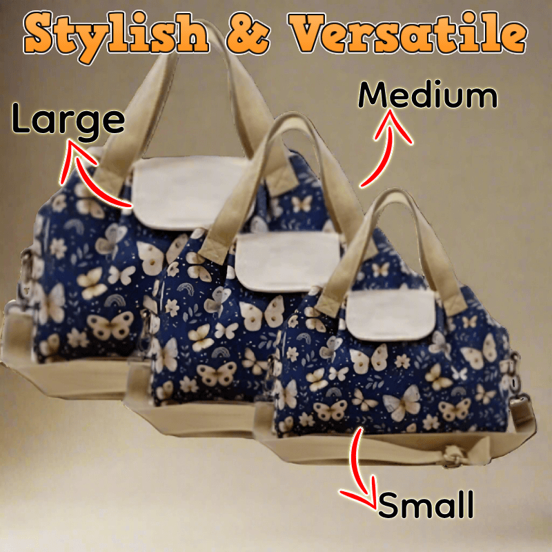 Triple-Compartment Flap Handbag PDF Download Pattern (3 sizes included)