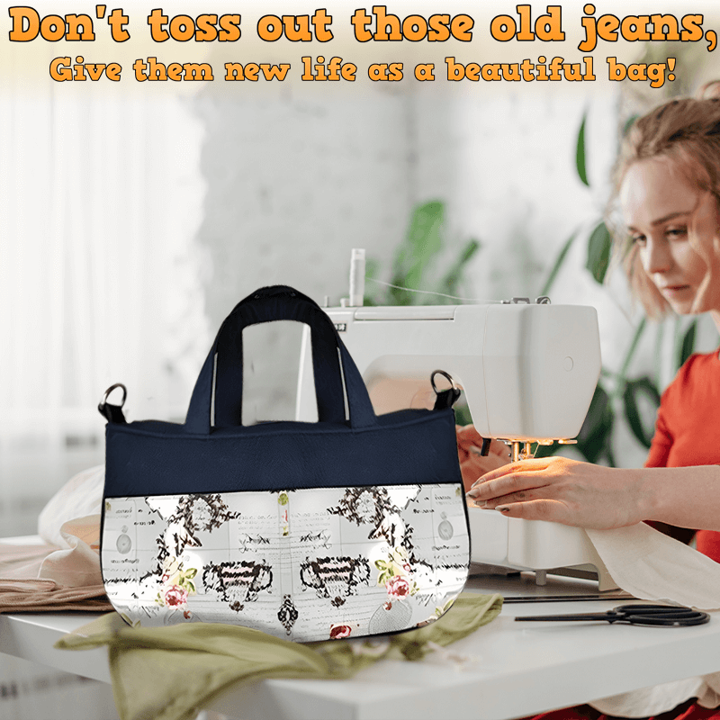 Denim Pocket-Rich Shoulder Bag PDF Download Pattern (3 sizes included)