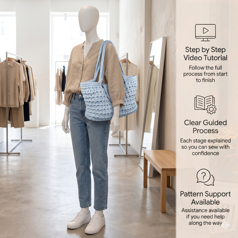 Crochet Shoulder Bag PDF Pattern Download (Includes Video Tutorial)