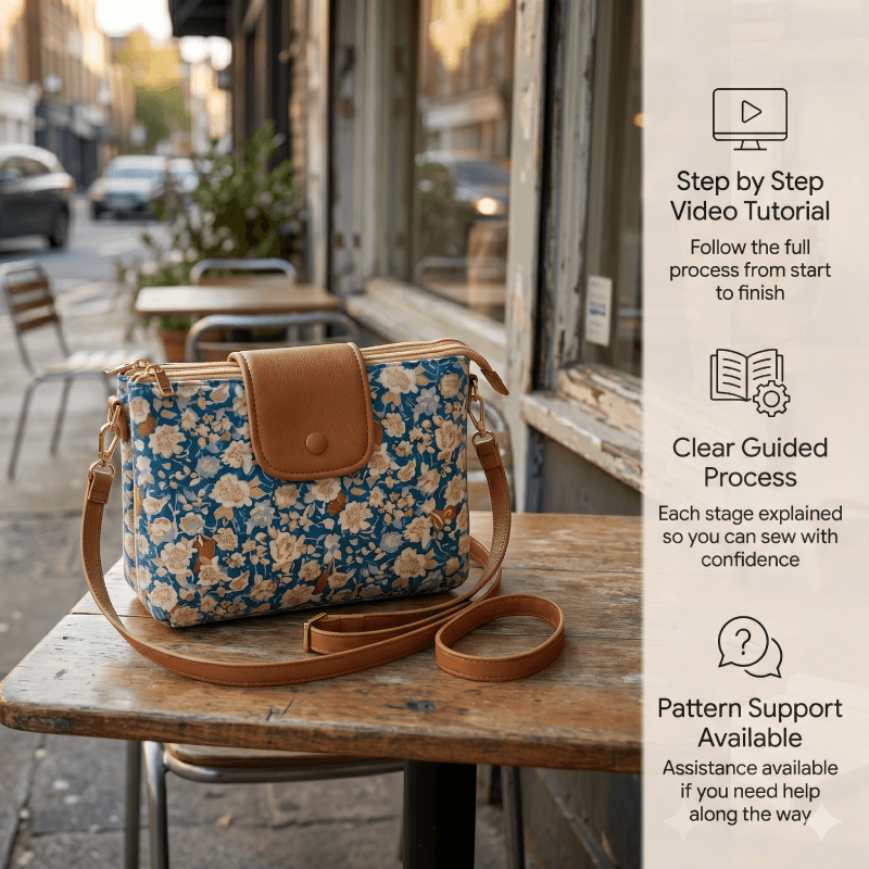 Double Zip Crossbody Bag PDF Download Pattern (3 sizes included)