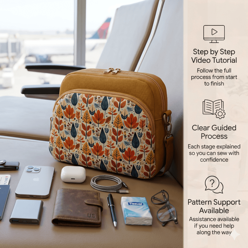Triple-Compartment Box Crossbody PDF Download Pattern (3 sizes included)