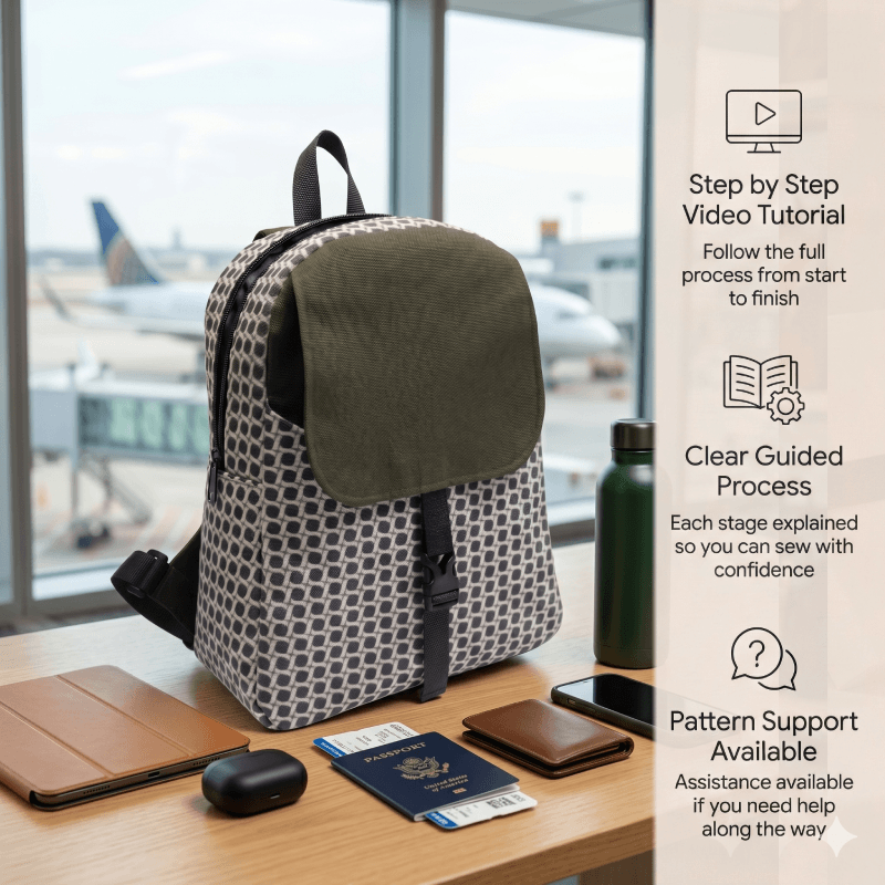 Casual Backpack PDF Download Pattern (3 sizes included)