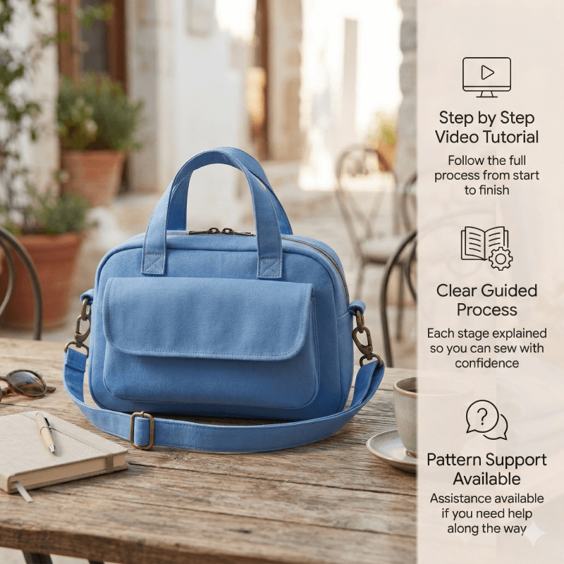 Front Flap Crossbody Bag PDF Download Pattern (3 sizes included)