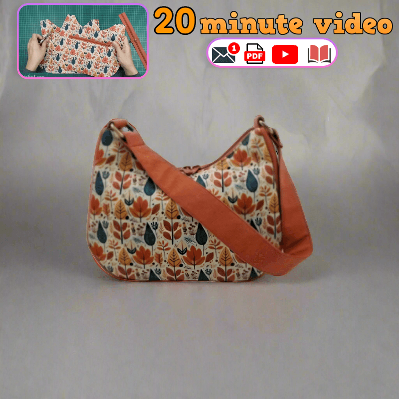 Curved Bottom Sling Bag PDF Download Pattern (3 sizes included)