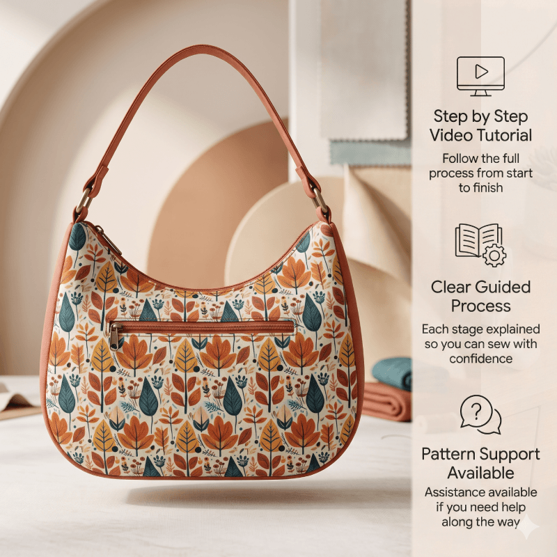 Curved Bottom Sling Bag PDF Download Pattern (3 sizes included)