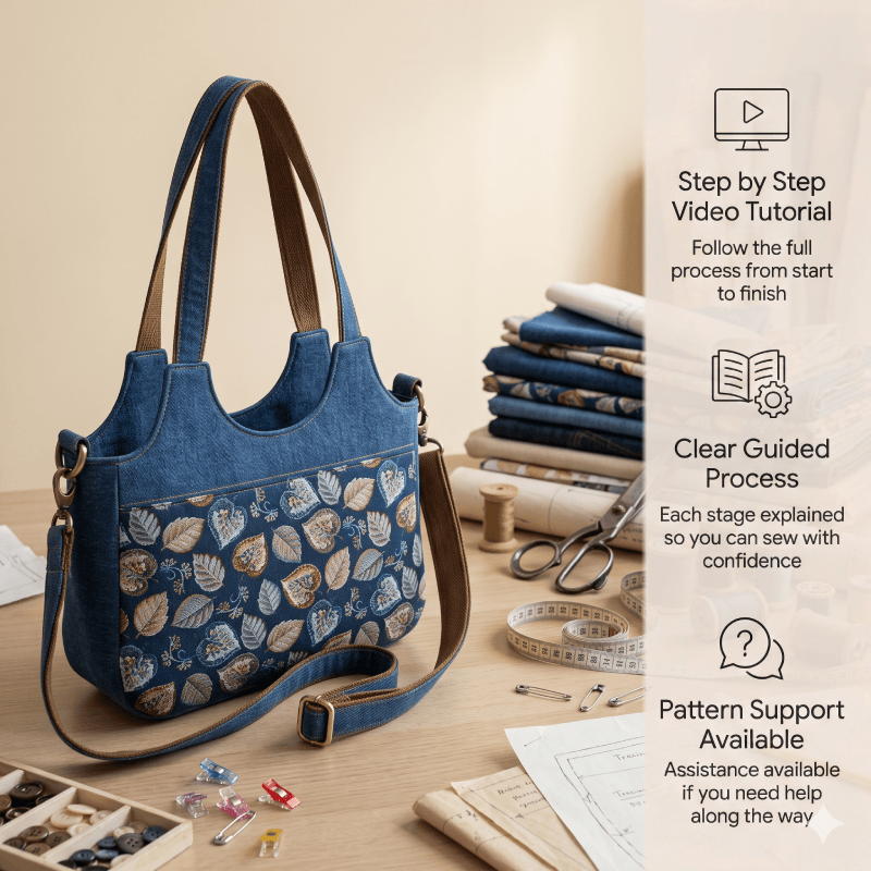 U-Shape Pocket Bag PDF Download Pattern (3 sizes included)