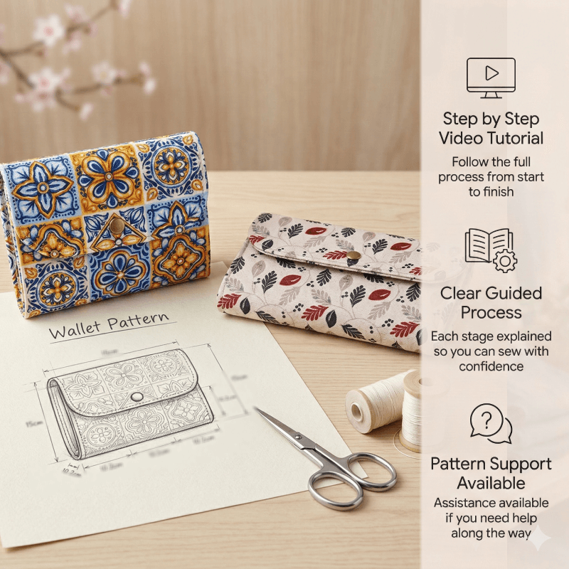 Cute Purse Wallet PDF Download Pattern (3 sizes included)