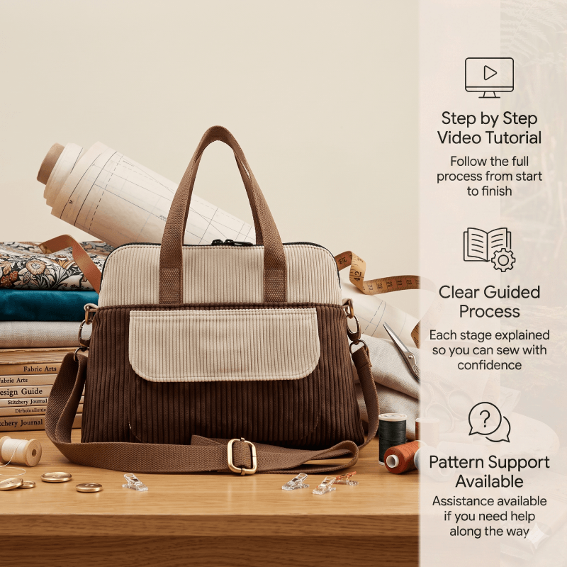 Flap Pocket Handbag PDF Download Pattern (3 sizes included)