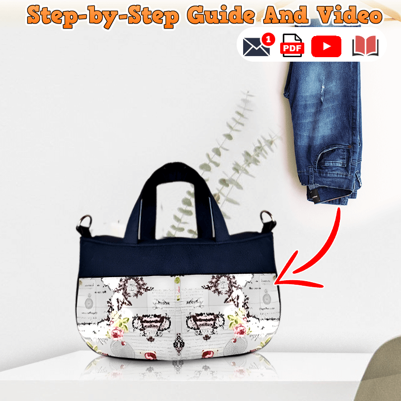 Denim Pocket-Rich Shoulder Bag PDF Download Pattern (3 sizes included)