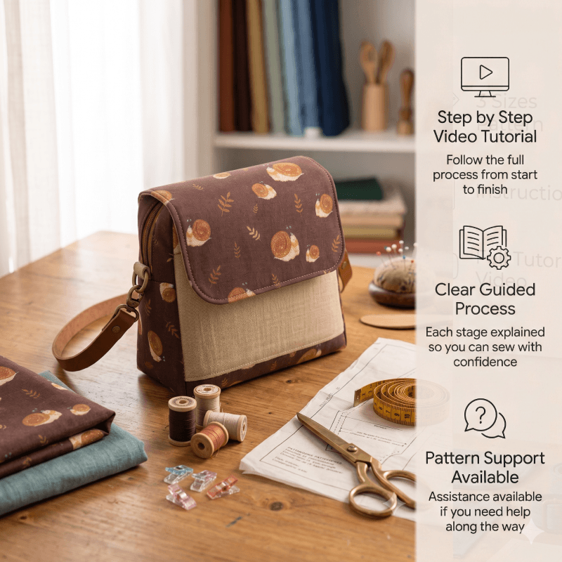 Mini Flap Crossbody Bag PDF Download Pattern (3 sizes included)