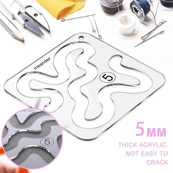 11 Pieces Free-Motion Garment Ruler Set