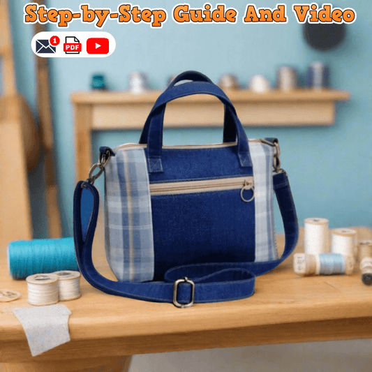 Denim Front Pocket Hand Bag PDF Download Pattern (3 sizes included)