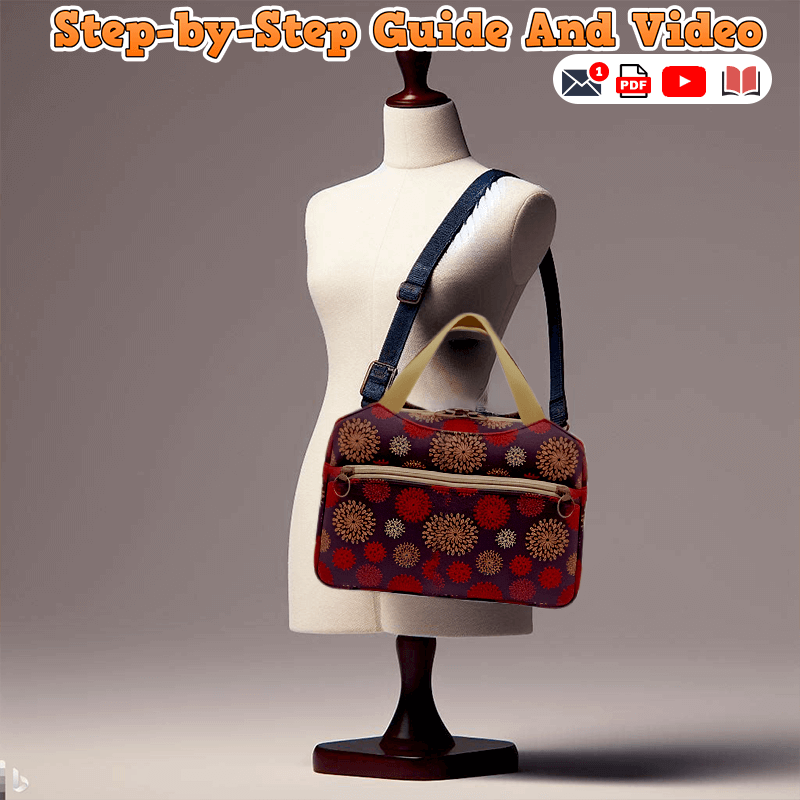 Three-Compartment Handbag PDF Download Pattern (3 sizes included)