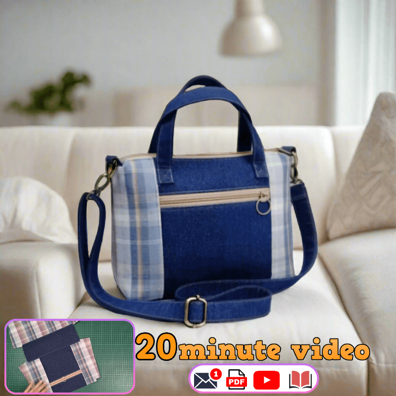 Denim Front Pocket Hand Bag PDF Download Pattern (3 sizes included)