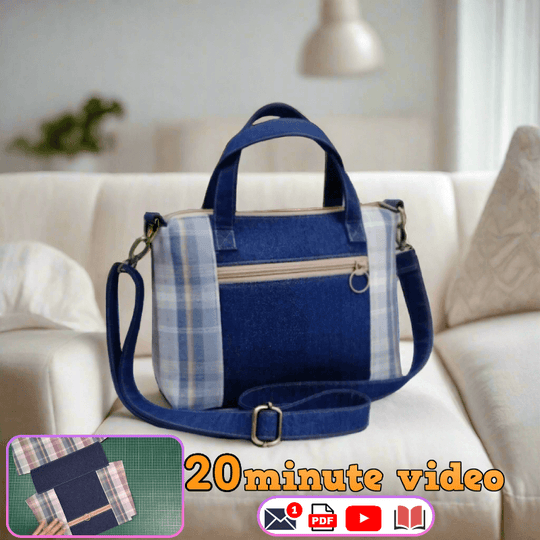 Denim Front Pocket Hand Bag PDF Download Pattern (3 sizes included)