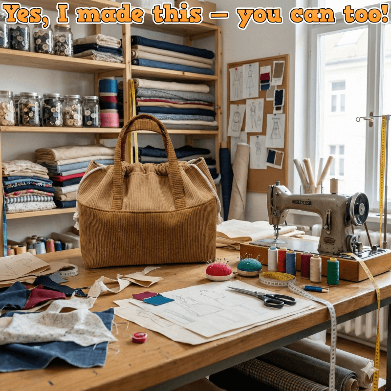 Drawstring Tote Handbag PDF Download Pattern (3 sizes included)