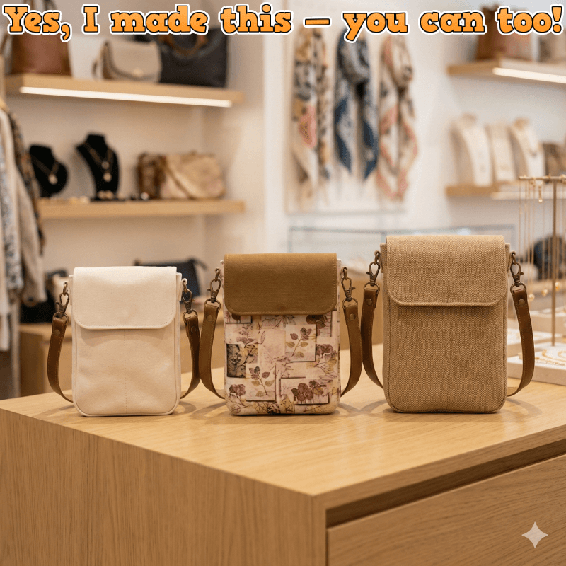 Triple Compartment Crossbody Bag PDF Download Pattern (3 sizes included)