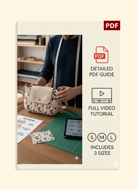 Flap Crossbody Bag PDF Download Pattern (3 sizes included)