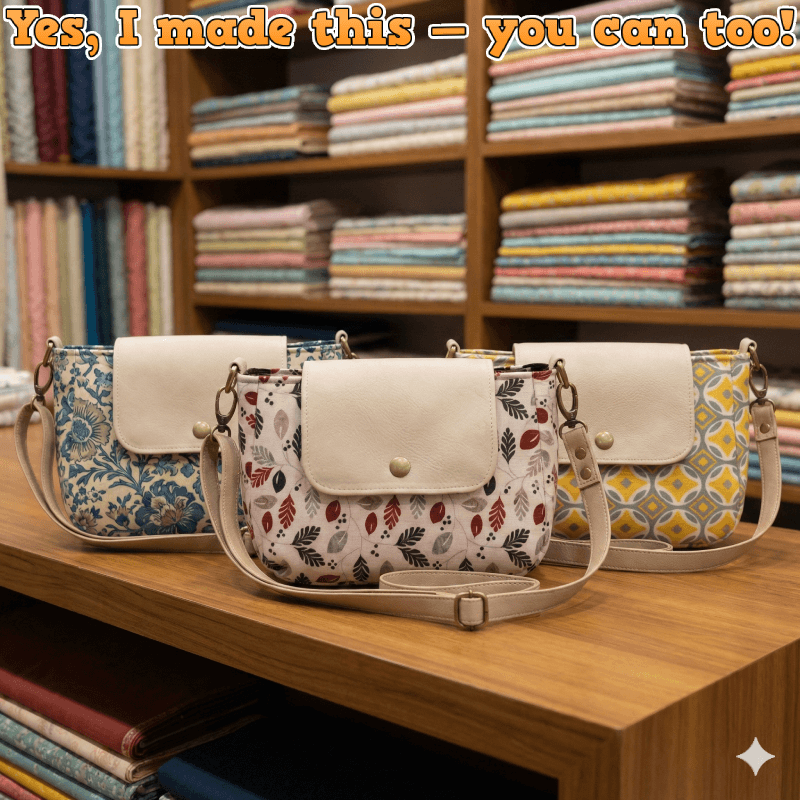 Flap Crossbody Bag PDF Download Pattern (3 sizes included)