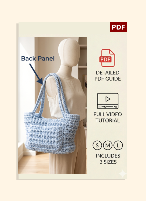 Crochet Shoulder Bag PDF Pattern Download (Includes Video Tutorial)