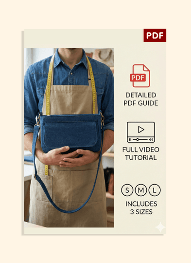 Flap & Zip Shoulder Bag PDF Download Pattern (3 sizes included)