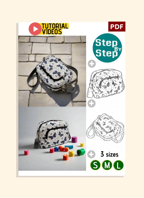 Pocketed Zipper Crossbody Bag PDF Download Pattern (3 sizes included)