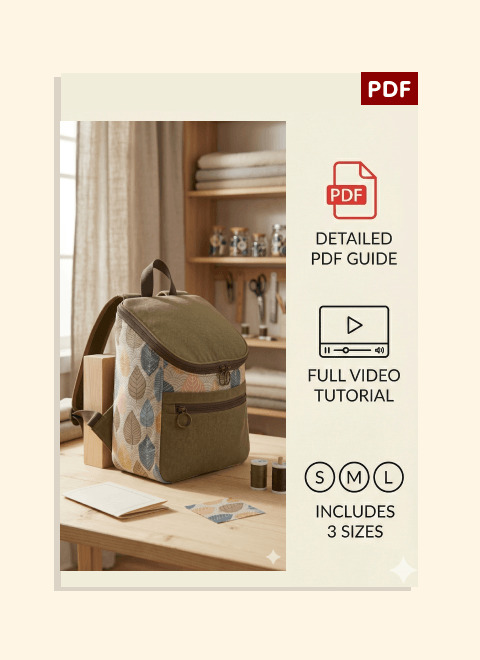 Wide Mouth Backpack PDF Download Pattern (3 sizes included)